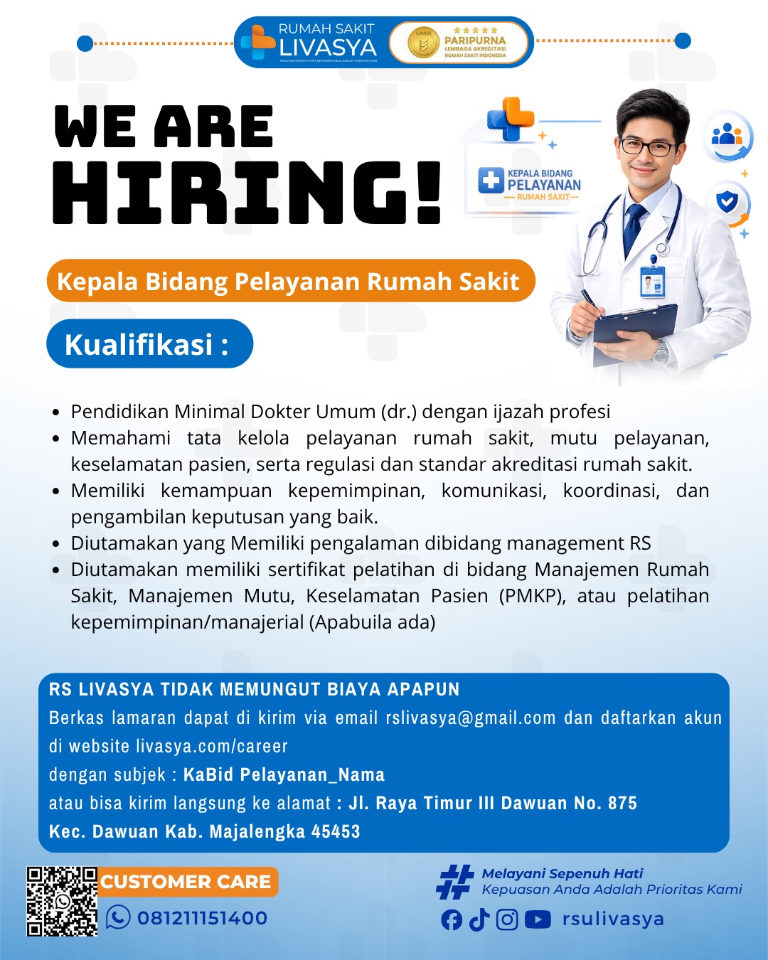 Kepala Bidang Pelayanan Rumah Sakit